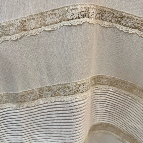 Reformation Ginny Lace-Trimmed Pintucked Georgette Midi Dress Size 6 Ivory White - Picture 7 of 15